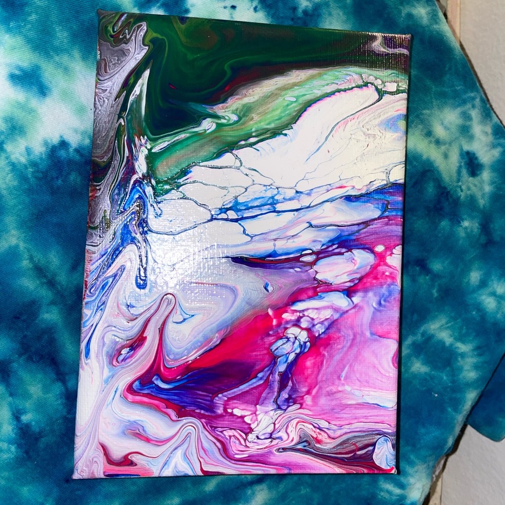 Handmade Original Abstract Fluid Paint Pour Art